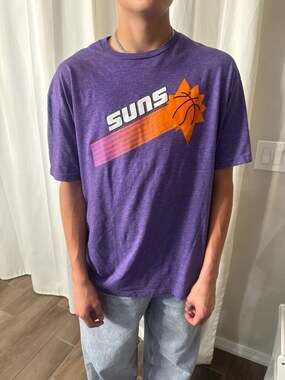 Phoenix Suns Nike Verizon Sponsor Patch Purple Tri-Blend Graphic T-Shirt